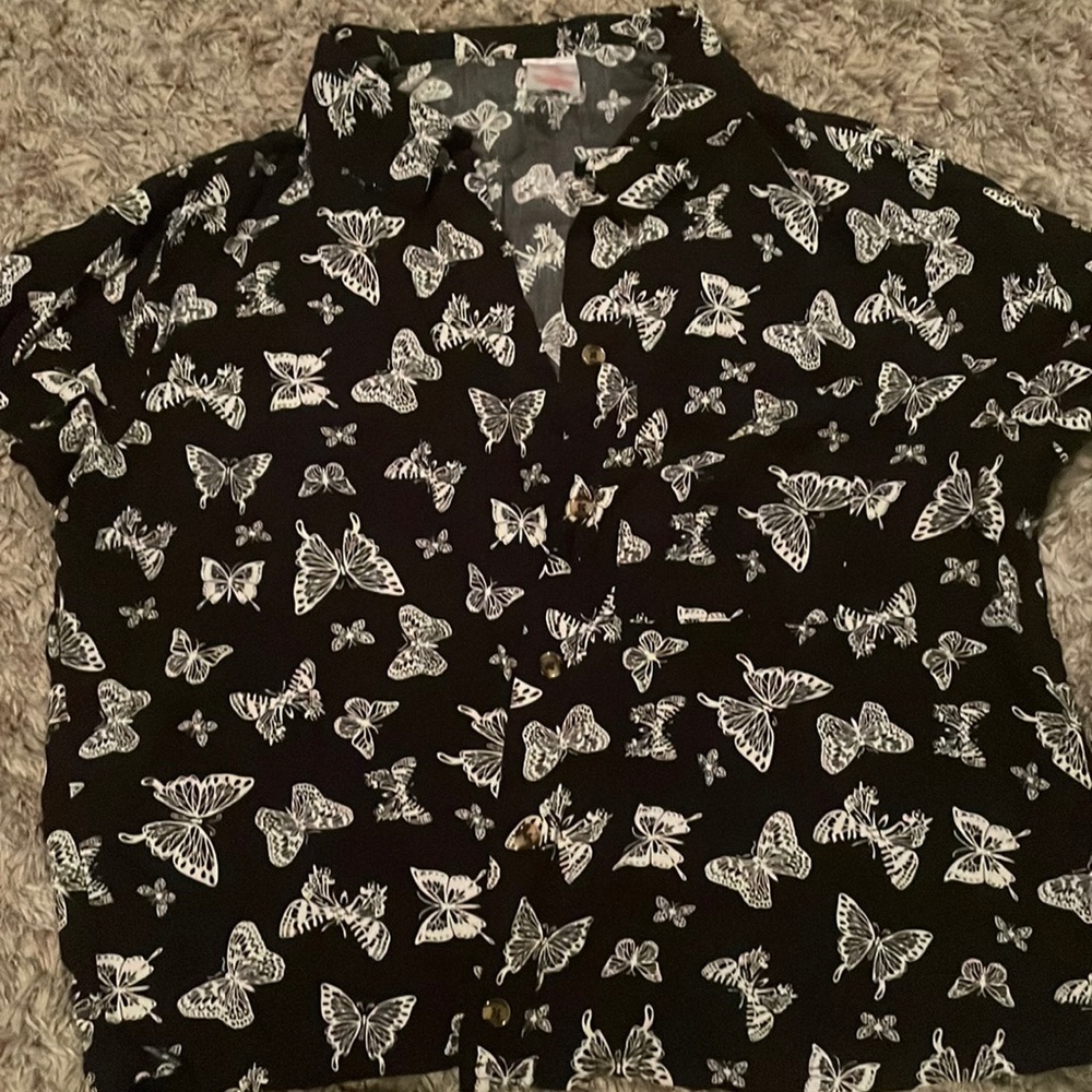 Black and white butterfly cover up